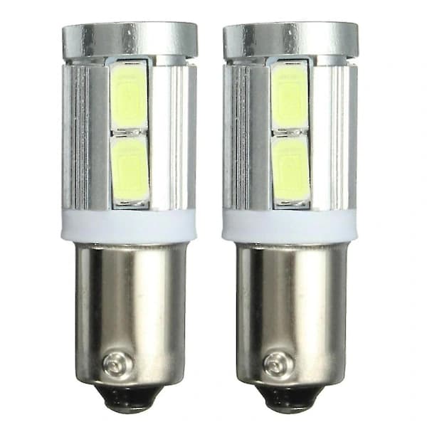 2x Universal Ba9s H6w 10smd LED Sidelyslamper Canbus Feilfri 6000k Hvit