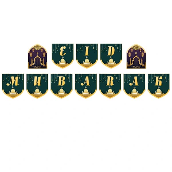 Eid Mubarak Banner Ramadan Dekor GRØNN