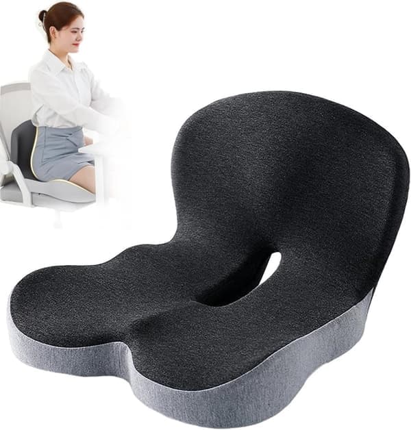 Ergonomisk Sittdyna i Memory Foam - L-Form - Skydd för Nedre Ryggen