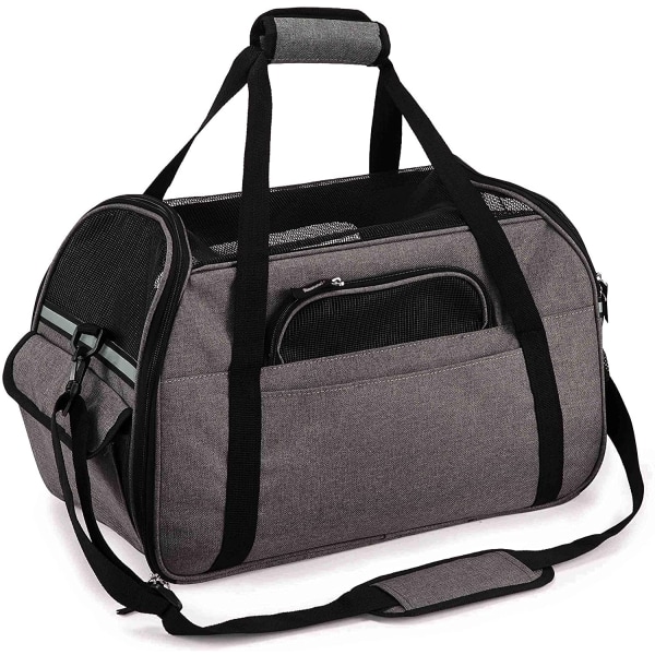 Comfort Soft Side Pet Bag Transportväska för husdjur Grey 48*25.5*33cm