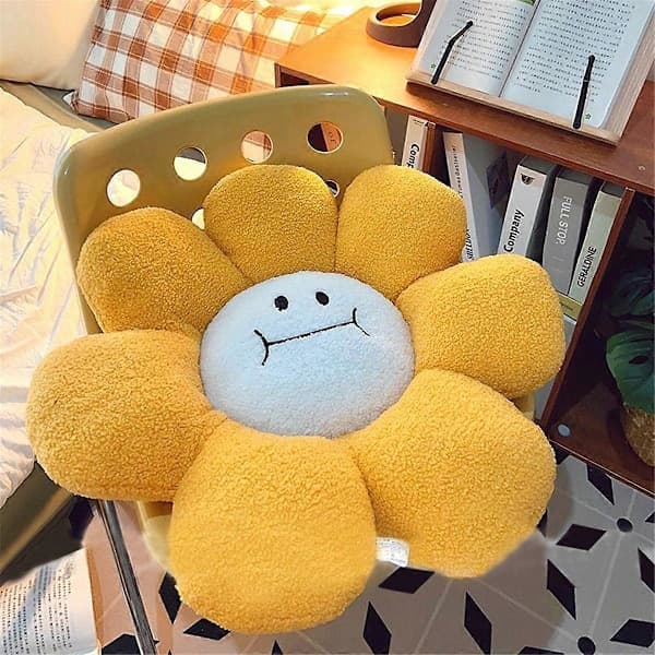 Decorative Sunflower Pillow for Sofa, Soft Plush Back Cushion, Room Decor Office Pillow, Sunflower P