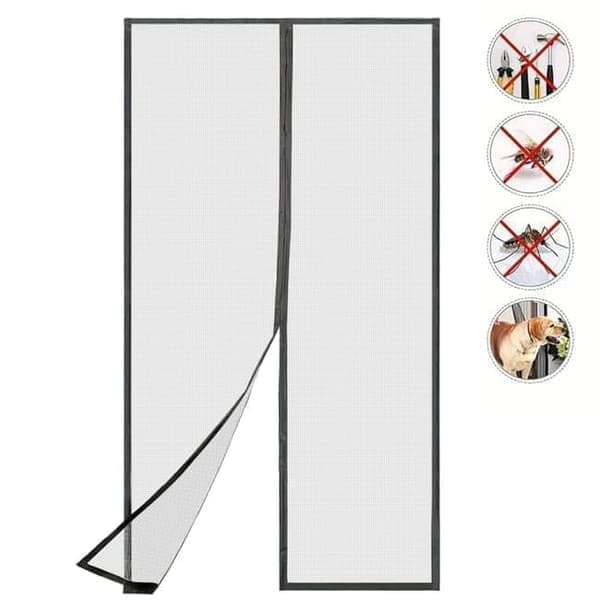 Magnetic Screen Door - Insect Screen with Hook & Loop Fastener, Pins & Magnetic Closure