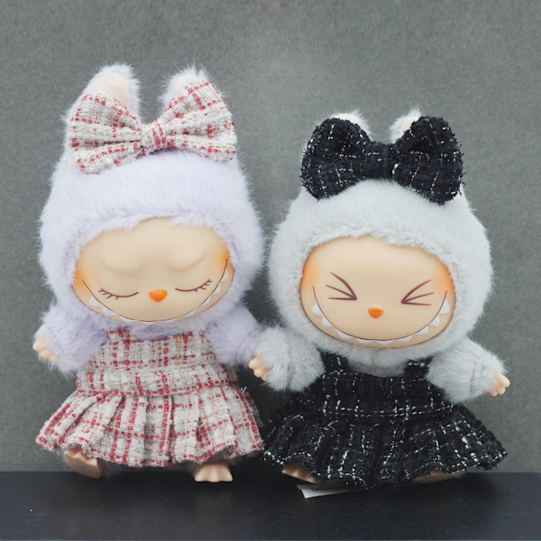 /NC/Labubu Kläder Klänning Labubu Märkeskläder Outfit 17cm Plyschdocka Liten Doft Vind Rem Klänningsset Labubu Kläder #6