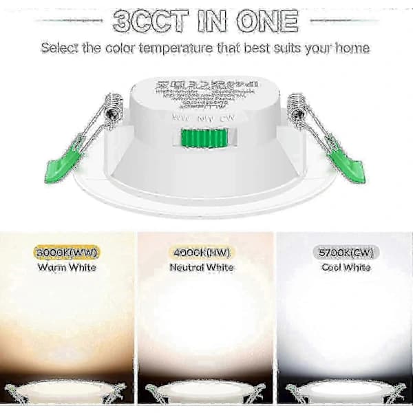 12 stk. 7W Vit LED Downlight Indbyggede Loftslamper Smal Spot Light