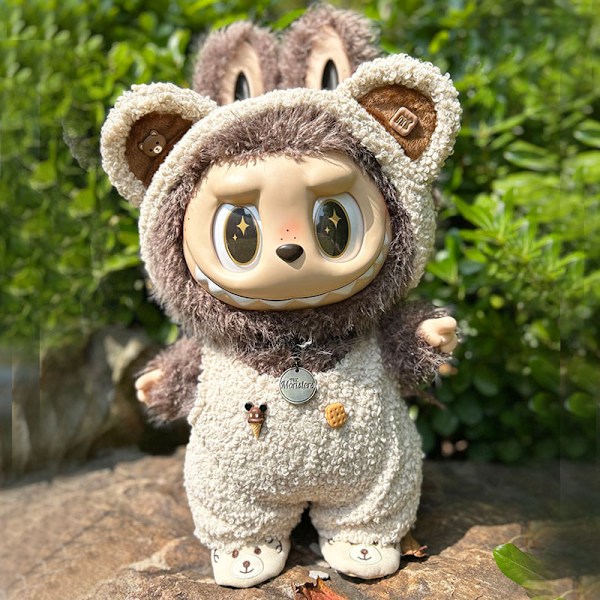 /NC/58cm Zimomo Docka Vinyl Labubu Plysch Kläder Söt Klänning Outfit Kläder Endast Labubu 58cm clothes without doll M circle bear one piece suit
