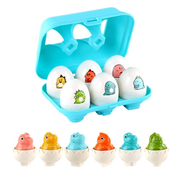 [NT] 6 stk. påske tegneserie egg matchende leker Foreldre-barn interaksjon leketøy for 1-3 småbarn Barn Dinosaur Egg