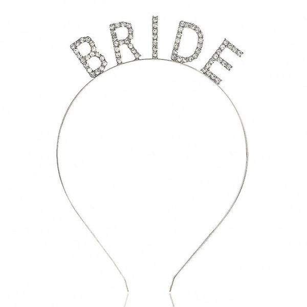 Rhinestone Bride Pannband Elegant Bride Crown Bachelorette Party Pannband Silver