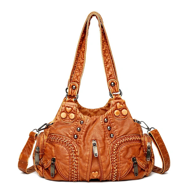 Damhandväskor, trendiga axelväskor, halvmåneväskor, mjuka crossbody-väskor i PU-läder, damväskor
