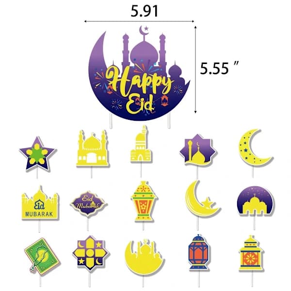 Eid Mubarak -juhlavaatetuskyltti-ilmapallot