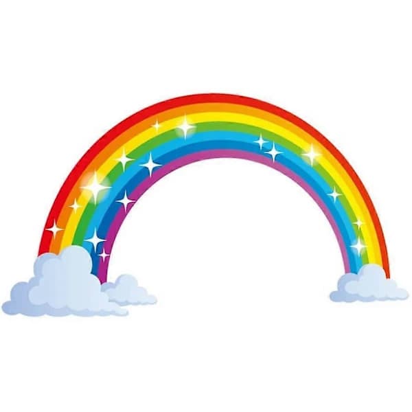 Colorful Rainbow Wall Decals Self-Adhesive Wallpaper Mural Backdrop