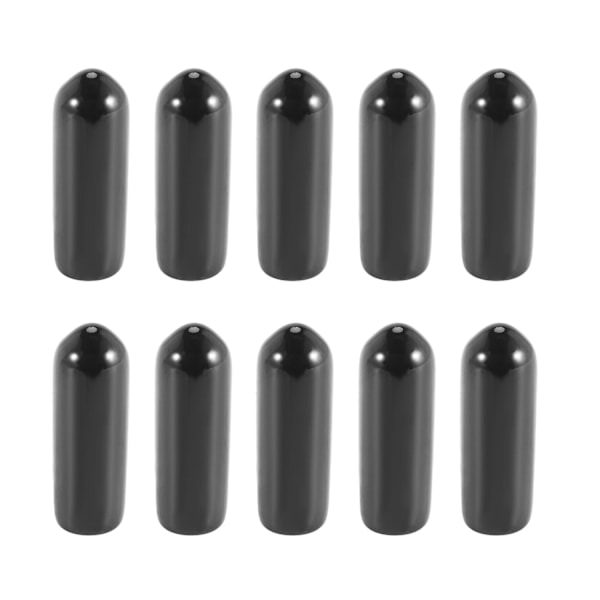 100 stk Gummiendestykker 4 mm ID PVC Runde Rørboltbeskyttelse Trådbeskyttelse Svart-WELLNGS/NT/