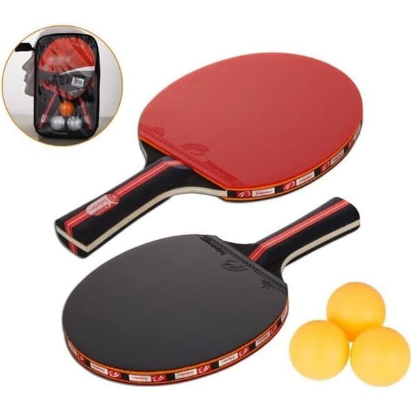 Ping Pong Racket, Bordtennissett, 2 Poppel Ping Pong Racket + 3 baller + 1 pose_NN
