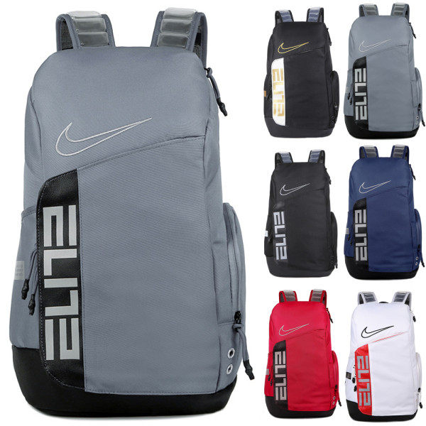 Nikes Elite Pro Basketboll Ryggsäck Skolväska Unisex Gym Sport Resväska Svart Silver