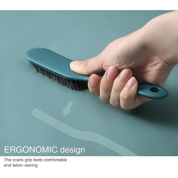 2-Piece Shoe Scrubber and Cleaning Brush with Handle, Plastic