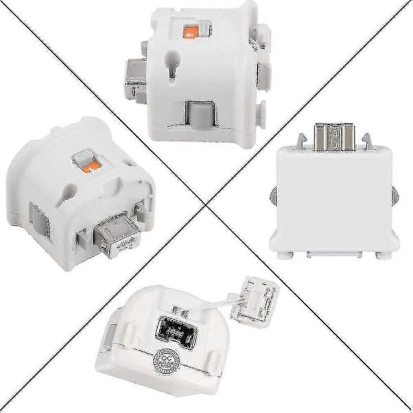 /NN/2 Motion Plus Adapter Sensor för Wii Fjärrkontroll, Motion Plus Adapter Accelerator Ersättning för Wii Motion Plus Adapter Vit
