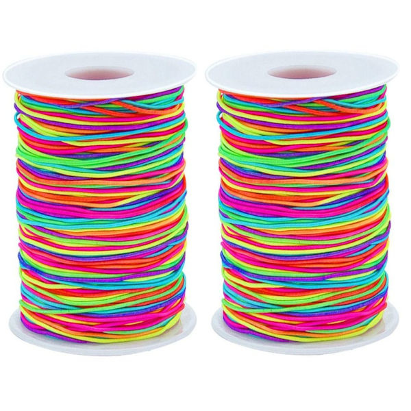 Tynd Elastisk Snor Regnbue Strækbar Snor 1mm Farverig Elastik