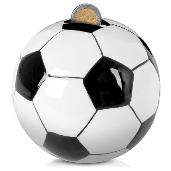 Keramisk sparbössa formad som en fotboll