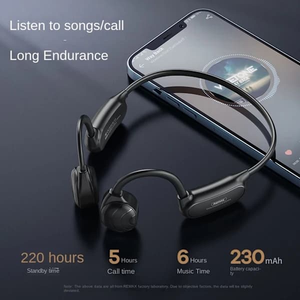 Knogleledningshovedtelefon Åbent Øre Trådløs Bluetooth 5.0 sort