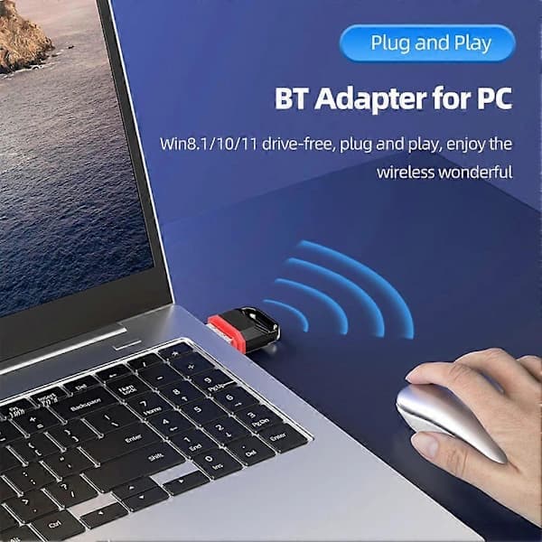 USB Bluetooth-adapter Trådløs Bluetooth 5.3 Mottaker Sender Adapter Dongle 20m for PC/Høyttaler/Mus/Hodetelefoner