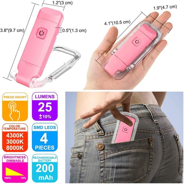 Boklys USB-ladbare leselampe med 3 lysstyrker