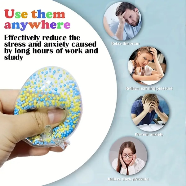 4-pak Squishy Fidget Legetøj til Børn & Voksne - Stressbolde & Blæksprutte-Squeeze Bolde