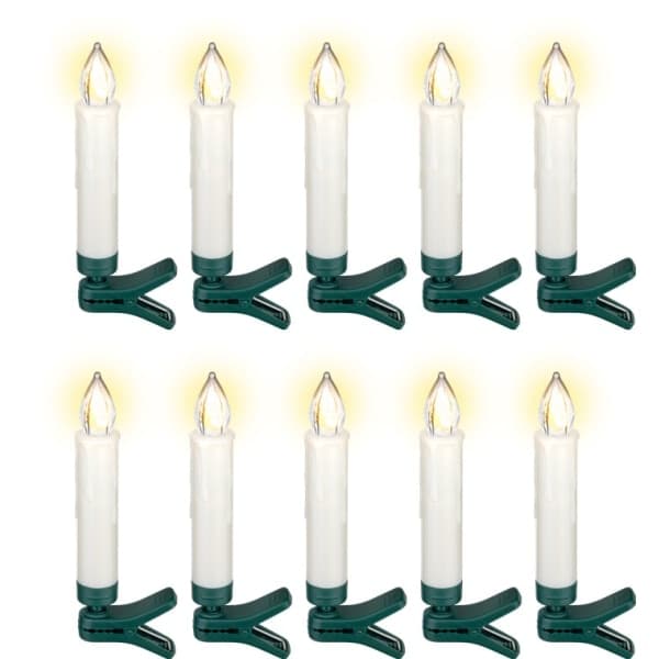 10 trådløse LED juletræslys