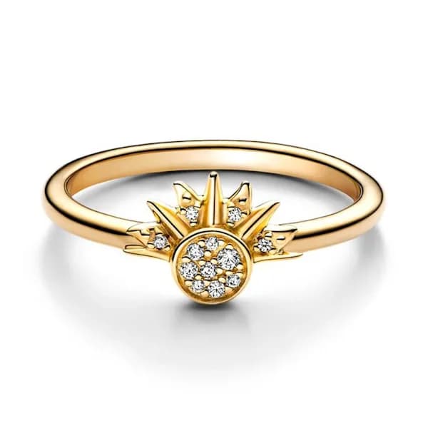 Månen og solringen diamantring 9B B 9B