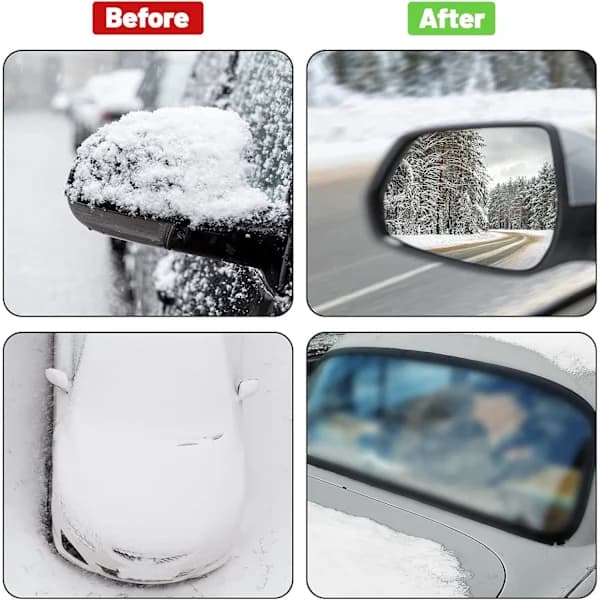 Snöskydd för bilvindrutor, dubbla lager med öron [5 magne