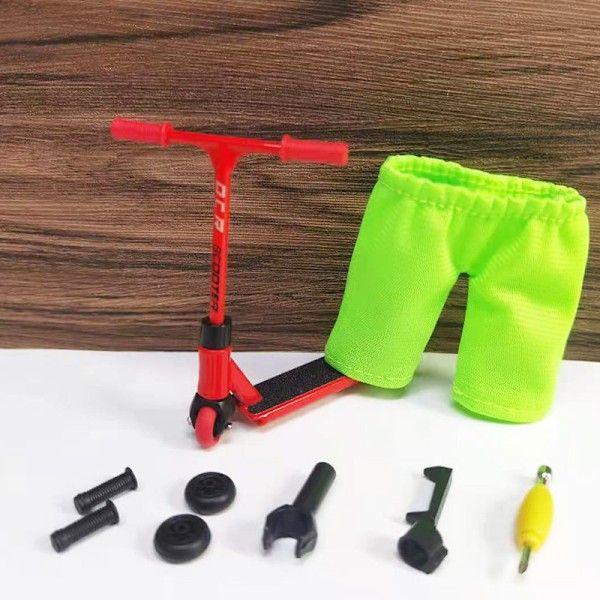 Fingerskoter med Verktyg och Skor Fingerboard Tillbehör - 1-Del Fingerleksaker för Barn, Fingerbyxor red