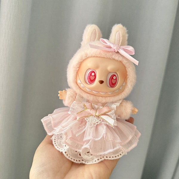/NC/Heta 17cm Labubu Kläder Docka Tillbehör Kläder Labubu Kläder Sött Klädset Prinsesset B