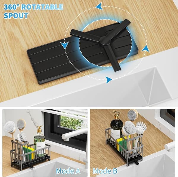Opvaskebørsteholder - Holder svamp og børste - Elegant design i rustfrit stål