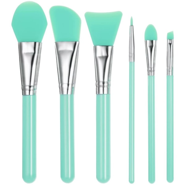 6 st silikon makeup borste set Green