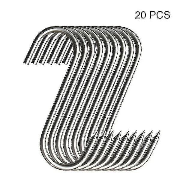 Butcher Hooks Stainless Steel - 20 Pcs - Hot and Cold Smoking - Practical Kitchen Utensil