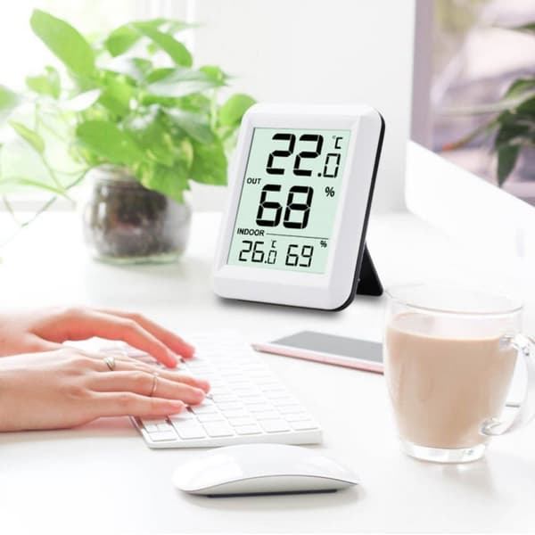 Trådlös termometer och hygrometer inomhus/utomhus Vit