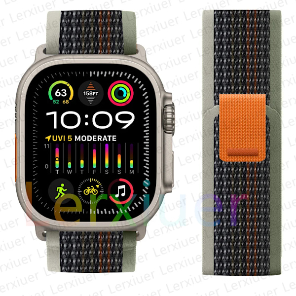 Trail-ranneke Apple Watch Ultra 2 -rannekkeeseen 49mm 44mm 45mm 40mm 41mm 38mm 42mm 45 44 mm rannekoru iWatch series 8 9 7 6 5 3 se UUSI Midnight UUSI Midnight/NC/ 38 40 41mm NEW Midnight