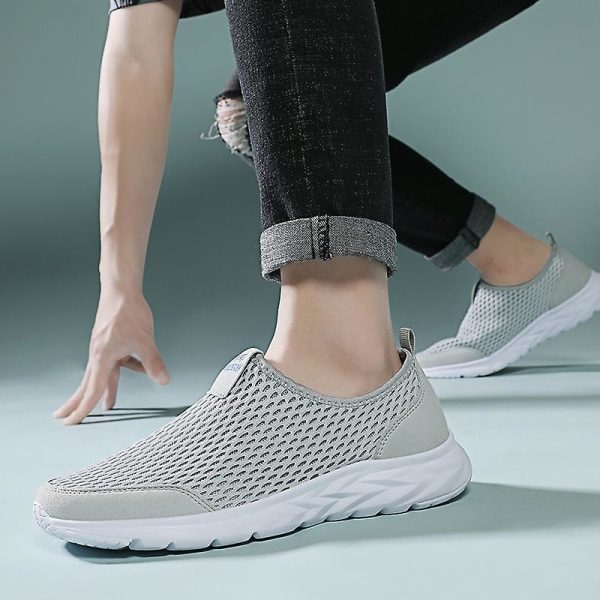 Vulcanize Skor Herr Sneakers Andas Herr Casual Halkfria Loafers för män 2G2036 Ljusgrå 36