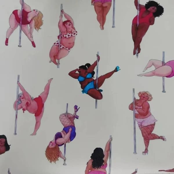 Papirark for Pole Dancer-gaveinnpakning 3 3 3