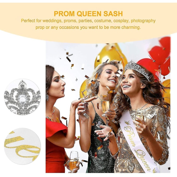 2st Prom Queen Sash And Tiara Set Strass Crystal Tiara Crown