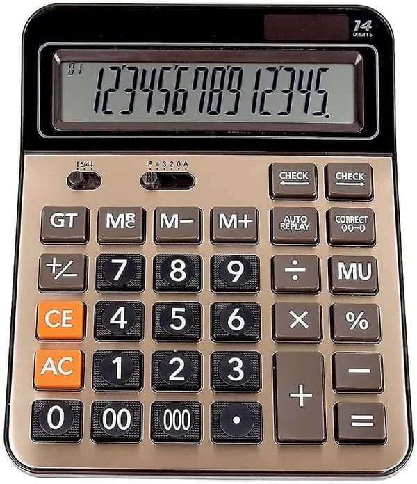 Solcellsdriven skrivbordskalkylator Stor dubbeldriven professionell kalkylator/NC/