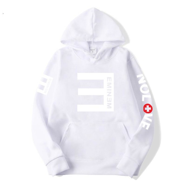 Eminem Sweatshirt Eminem Anti-e Hip-hop tjock tröja för män och kvinnor hoodie M white