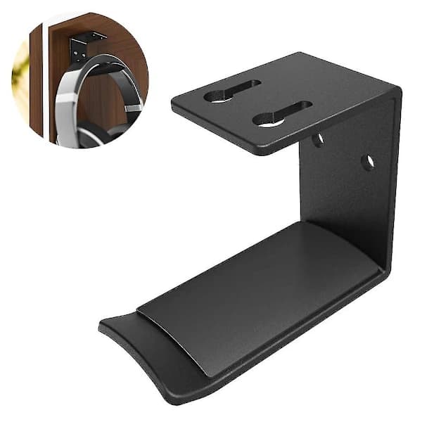 Hovedtelefonholder, højttaler, krog, pladsbesparende til skrivebord (sort, 2-pak)