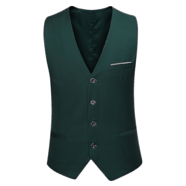 Herrkostym Business Casual 3-delad kostym blazerbyxor Väst 9 färger XL Green