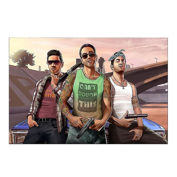 Ingen ram Grand Theft Auto 5 Game Poster Canvas Väggkonsttryck Målning Heminredning 40x60cm Style 9