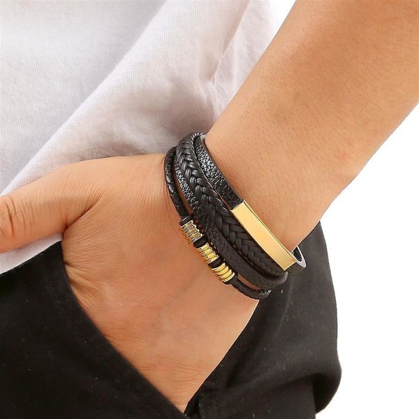 Klassiskt läderarmband för män Ny stil Handvävd flerskiktskombination Accessoar Mode Man Smycken Grossist Dropshipping A1 19cm