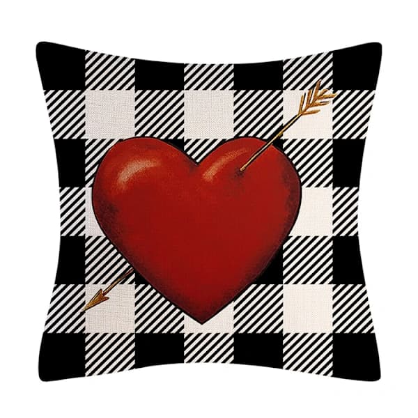 Sæt med 4 dekorative pudebetræk 45 x 45 cm, Valentinsdag-tema