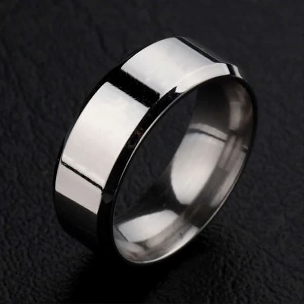 1 stk. Ring Unisex Rustfrit Stål Spejl Let Fingerring Til Bryllup Farverig Colorful US 8