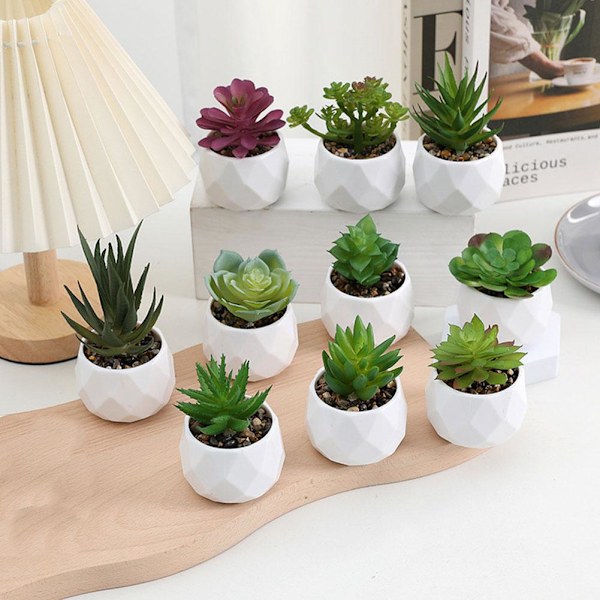 Konstgjord krukväxt Succulent Pot Small Faux Fake Kaktus InOu J 1set