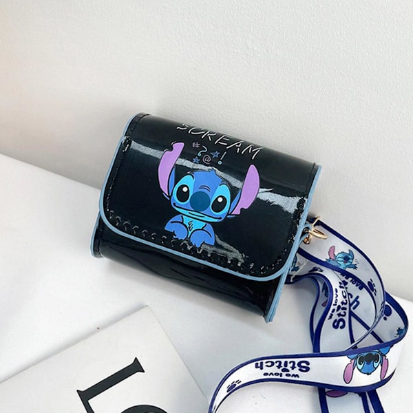Stitch Messenger Väska Tecknad Söt Flickor PU Läder Underarms Mini Väska Tote Mode Kvinnor Z1W4 White with letter