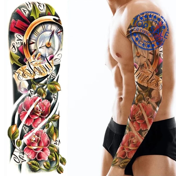 Helarms-tatuering med vattentäta tatueringsdekaler Helarmsimitation Tatuering R0 QB-3003 1pcs