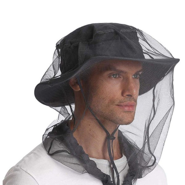 1/5/10 Mygga Mygg Insekt Hatt Bug Mesh Huvudnät Ansiktsskydd Y0H7 blackA One-size 10pcs